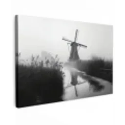Molen - Weerspiegeling - Landschap - Water canvas 2cm klein -z3d