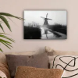 Molen - Weerspiegeling - Landschap - Water canvas 2cm klein -sfeer1