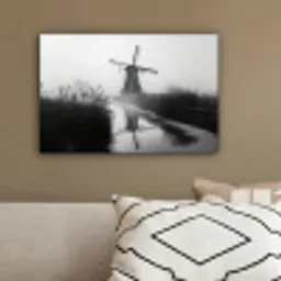 Molen - Weerspiegeling - Landschap - Water canvas 2cm klein -sfeer3