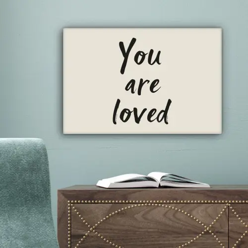 Minimalistisch - Beige - Love canvas 2cm klein -sfeer4