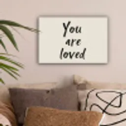 Minimalistisch - Beige - Love canvas 2cm klein -sfeer1
