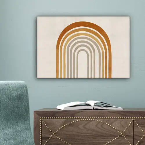 Minimalistisch - Boog - Lijnen - Beige canvas 2cm klein -sfeer4