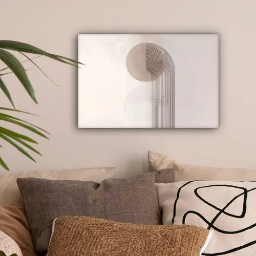 Minimalistisch - Cirkel - Lichtgrijs canvas 2cm klein -sfeer1