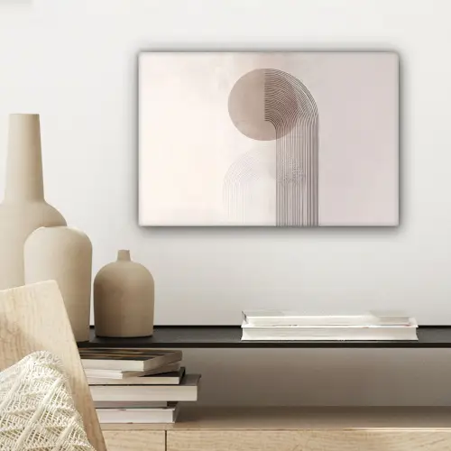 Minimalistisch - Cirkel - Lichtgrijs canvas 2cm klein -sfeer6