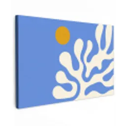 Minimalistisch - Organisch patroon - Blauw canvas 2cm klein -z3d