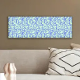 Mint - Blauw - Lijnen - Abstract canvas 2cm klein 828 -sfeer3