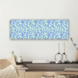 Mint - Blauw - Lijnen - Abstract canvas 2cm klein 828 -sfeer6