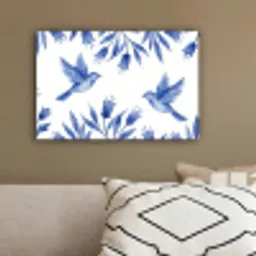 Modern - Vogels - Delfts - Blauw canvas 2cm klein -sfeer3