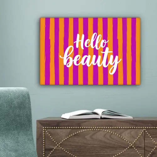 Modern - Hello - Oranje canvas 2cm klein -sfeer4