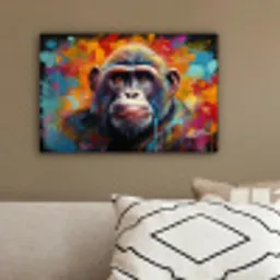 Aap - Gorilla - Graffiti - Dieren - Kleuren canvas 2cm klein -sfeer3