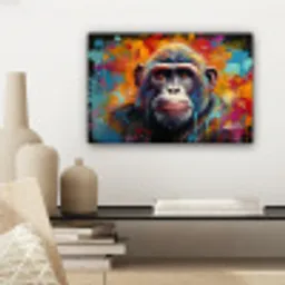 Aap - Gorilla - Graffiti - Dieren - Kleuren canvas 2cm klein -sfeer6