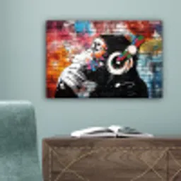 Aap - Graffiti - Muziek canvas 2cm klein -sfeer4