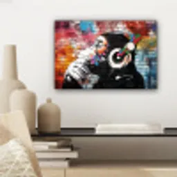 Aap - Graffiti - Muziek canvas 2cm klein -sfeer6