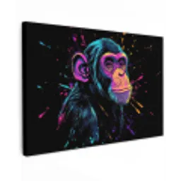 Aap - Verf - Neon - Kleur canvas 2cm klein -z3d