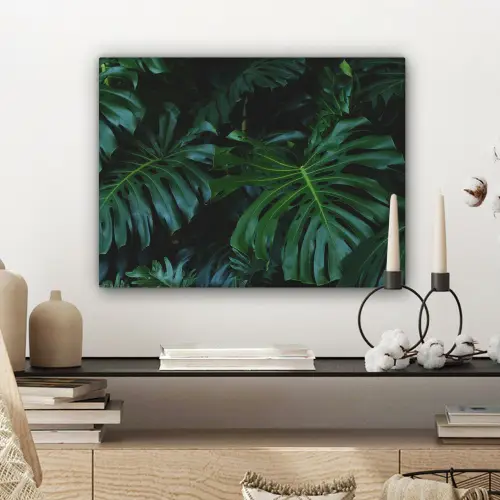 Monstera -  Inductie beschermer - Bladeren - Tropical - Afdekplaat voor kookplaat canvas 2cm klein -sfeer6