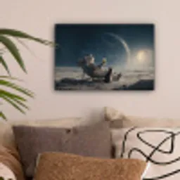 Maan - Kat - Astronaut - Ruimte canvas 2cm klein -sfeer1