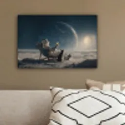 Maan - Kat - Astronaut - Ruimte canvas 2cm klein -sfeer3