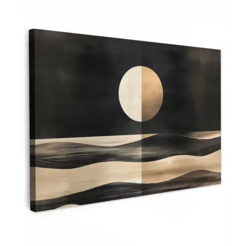 Maan - Cirkel - Goud canvas 2cm klein -z3d