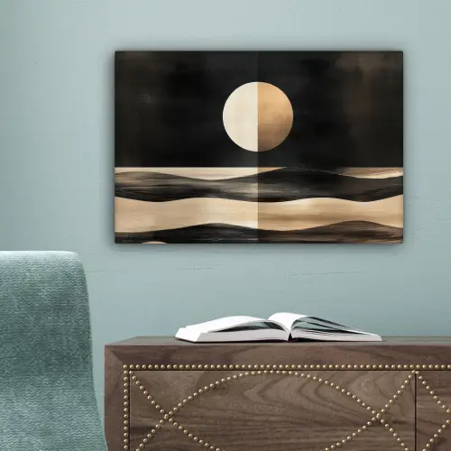 Maan - Cirkel - Goud canvas 2cm klein -sfeer4