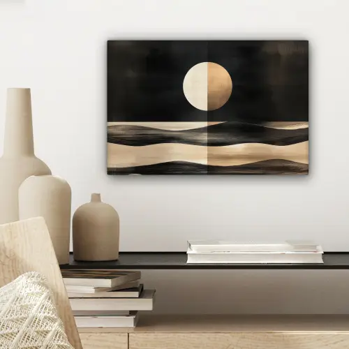 Maan - Cirkel - Goud canvas 2cm klein -sfeer6