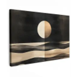 Maan - Cirkel - Goud canvas 2cm klein -z3d