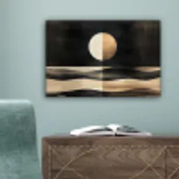 Maan - Cirkel - Goud canvas 2cm klein -sfeer4