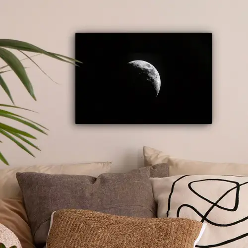 Maan - Hemel - Zwart - Schaduw canvas 2cm klein -sfeer1