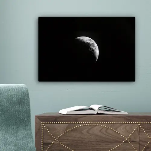 Maan - Hemel - Zwart - Schaduw canvas 2cm klein -sfeer4