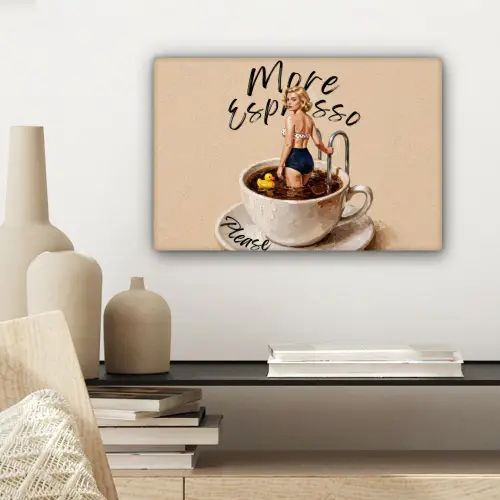 More espresso - Koffie - Eend canvas 2cm klein -sfeer6