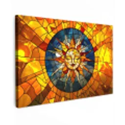 Mozaïek - Zon - Geel - Cirkel canvas 2cm klein -z3d