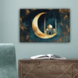 Moskee - Halve maan - Goud - Ramadan - Islamitische canvas 2cm klein -sfeer4