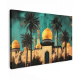 Moskee - Goud - Arabisch - Islamitische canvas 2cm klein -z3d