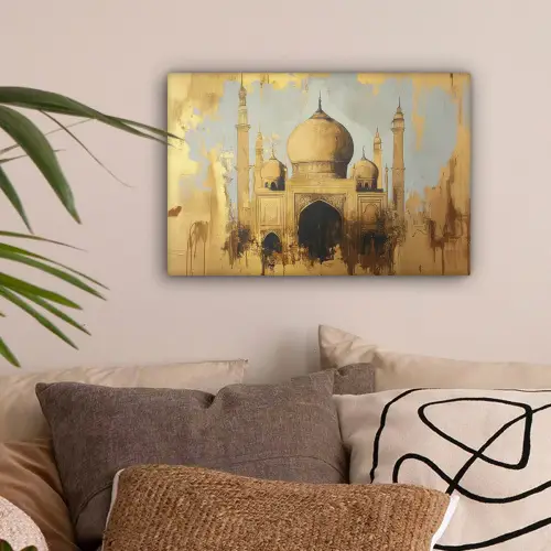 Moskee - Goud - Arabisch - Ramadan - Islamitische canvas 2cm klein -sfeer1
