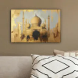 Moskee - Goud - Arabisch - Ramadan - Islamitische canvas 2cm klein -sfeer3