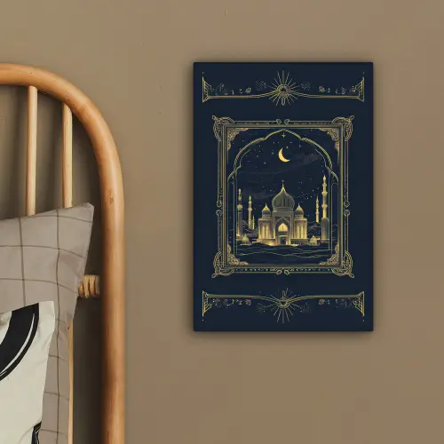 Moskee - Islam - Goud - Ramadan - Islamitische canvas 2cm klein -sfeer3