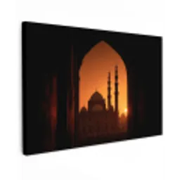 Moskee - Oranje hemel - Donkere boogopening canvas 2cm klein -z3d