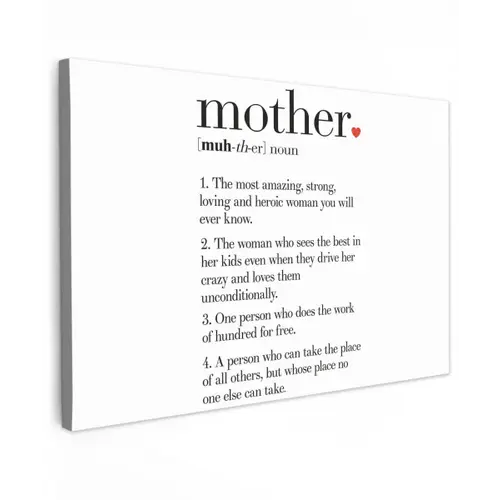 Moeder definitie - Quotes - Mother - Spreuken canvas 2cm klein -z3d