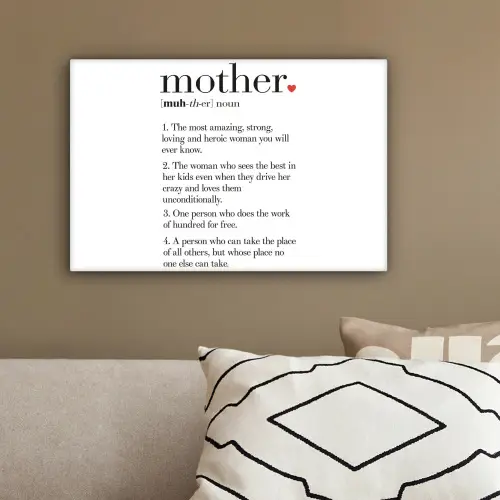 Moeder definitie - Quotes - Mother - Spreuken canvas 2cm klein -sfeer3