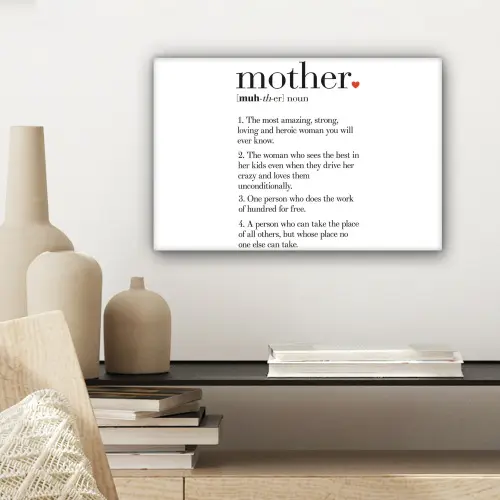 Moeder definitie - Quotes - Mother - Spreuken canvas 2cm klein -sfeer6