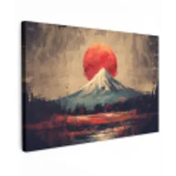 Bergtop - Sneeuw - Zon canvas 2cm klein -z3d