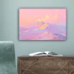 Bergtoppen - Wolken - Dromerig canvas 2cm klein -sfeer4