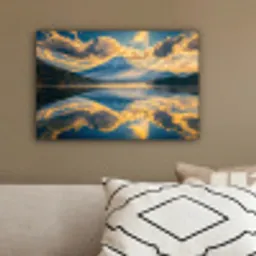 Berg - Rivier - Zonsondergang canvas 2cm klein -sfeer3