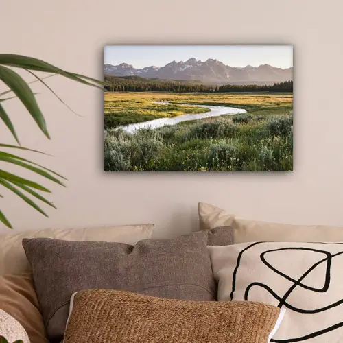 Berglandschap - Rivier - Bos canvas 2cm klein -sfeer1