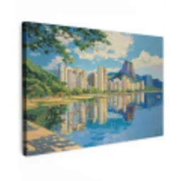 Berg - Skyline - Strand - Water canvas 2cm klein -z3d