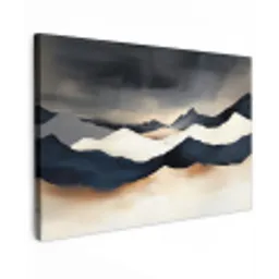 Bergen - Donkerblauw - Landschap canvas 2cm klein -z3d