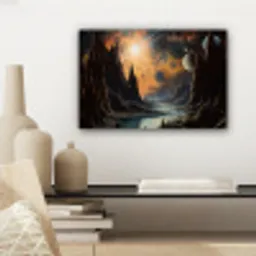 Gebergte - Rafijn - Rivier - Planeten canvas 2cm klein -sfeer6