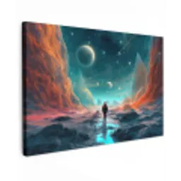 Bergen - Ruimte - Planeten - Astronaut canvas 2cm klein -z3d