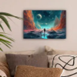 Bergen - Ruimte - Planeten - Astronaut canvas 2cm klein -sfeer1