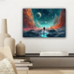 Bergen - Ruimte - Planeten - Astronaut canvas 2cm klein -sfeer6