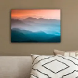 Bergen - Zon - Oranje - Natuur canvas 2cm klein -sfeer3